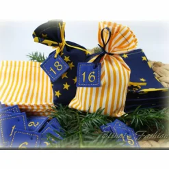 Adventskalender|Blinni-Fashion Adventskalender Stoff Säckchen mit gestickten Zahlen für Kinder und Erwachsene, Weihnachten, Advent, verschiedene Farben