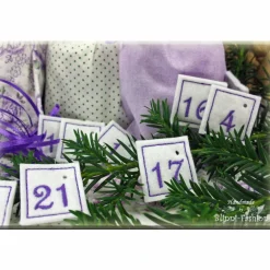 Adventskalender|Blinni-Fashion Adventskalender Stoff Säckchen mit gestickten Zahlen für Kinder und Erwachsene, Weihnachten, Advent, verschiedene Farben