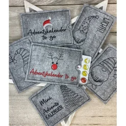 Adventskalender|Herzknoten Adventskalender to go, bestickt, Nikolaus, Advent, Vorweihnacht, Geschenk, Mini-Kalender, Vorfreude, Weihnachten !
