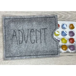 Adventskalender|Herzknoten Adventskalender to go, bestickt, Nikolaus, Advent, Vorweihnacht, Geschenk, Mini-Kalender, Vorfreude, Weihnachten !