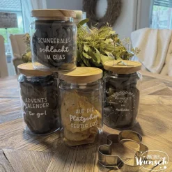 Weihnachtsgeschenke|Ganz nach Wunsch Adventskalender/ Vorratsglas Holzdeckel | Weihnachten | Keksglas |  | Plott | 1270ml | Geschenk zu Weihnachten