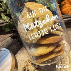 Online Adventskalender/ Vorratsglas Holzdeckel | Weihnachten | Keksglas |  | Plott | 1270ml | Geschenk zu Weihnachten | Glas