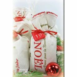 Online Adventskalender XL Säckchen zum befüllen mit gestickten Filz Zahlen, Kinder Erwachsene Advent Stoff Adventskalender