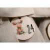 Online Adventskalender Zahlen Holz 1–24, Ø 4,5 cm – rund, mit Waldtieren bedruckt, lasergeschnitten Adventskalenderzahlen