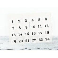 Hot Adventskalender Zahlen Sticker, 3cm rund, weiss SCHWARZ Zahlen 1-24 Aufkleber, made by BuntMixxDESIGN Adventskalenderzahlen