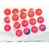Best Adventskalender Zahlen Sticker, 4cm, Farbverlauf pink lila, Zahlen 1-24 Aufkleber, made by BuntMixxDESIGN Adventskalenderzahlen