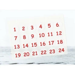Best Adventskalender Zahlen Sticker, Zahlen rot, 1-24 Aufkleber, made by BuntMixxDESIGN Adventskalenderzahlen