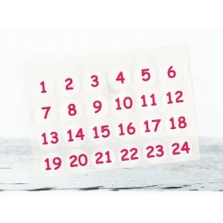 Hot Adventskalender Zahlen Sticker, Zahlen PINK, 1-24 Aufkleber, made by BuntMixxDESIGN Adventskalenderzahlen