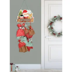 Sale Adventskalender zum Aufhängen und selbst Befüllen Santa - Komplett mit Schnur, Papiertüten & Adventskalenderzahlen Adventskalender