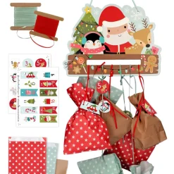 Sale Adventskalender zum Aufhängen und selbst Befüllen Santa - Komplett mit Schnur, Papiertüten & Adventskalenderzahlen Adventskalender