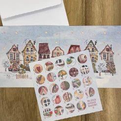 Weihnachtskarten|plietschunhartlik Adventskalender-Karte mit Wimmelbild – kreative Weihnachtskarte zum Suchen, Staunen & Verschenken