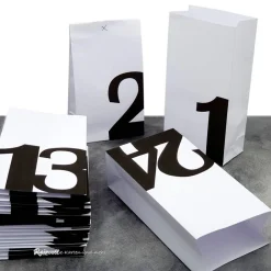 Adventskalender-Tüten zum Befüllen – 24 handgemachte Papiertüten mit großen Zahlen Adventskalender