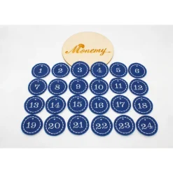 Best Adventskalenderzahlen Anhänger Zahlen blau Filz rund bestickt / Zahlen Anhänger Adventskalender Adventskalenderzahlen
