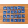 New Adventskalenderzahlen blau Filz eckig bestickt Adventskalenderzahlen