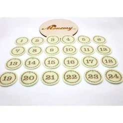 Online Adventskalenderzahlen creme Filz rund bestickt / Anhänger Zahlen / Zahlen aus Filz / Filzzahlen / Zahlen Adventskalender Adventskalenderzahlen