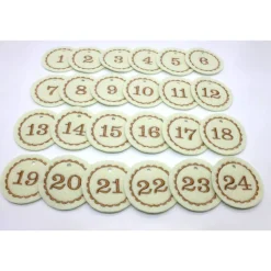 Online Adventskalenderzahlen creme Filz rund bestickt / Anhänger Zahlen / Zahlen aus Filz / Filzzahlen / Zahlen Adventskalender Adventskalenderzahlen