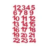 Adventskalenderzahlen Filz rot Bastelzubehör