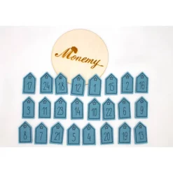 Adventskalenderzahlen|Monemy Adventskalenderzahlen Haus Filz hellblau