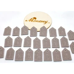 Adventskalenderzahlen Haus Filz taupe grau Adventskalenderzahlen