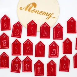 New Adventskalenderzahlen Haus Filz rot Adventskalenderzahlen