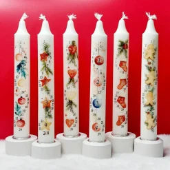 Outlet Adventskerze mit Datum | Weihnachtskerze zum Herunterbrennen | Adventskalender Kerze | Weihnachtsdeko | Geschenkidee Kerzen & Beleuchtung