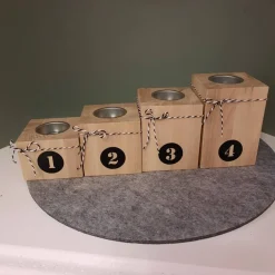 Best Adventskranz / Adventsbalken aus Holz Adventskränze