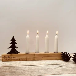 Sale Adventskranz aus Altholz | Kerzenständer mit Tannenbaum für Stabkerzen | Geschenk zur Adventszeit | Adventsleiste Adventskränze