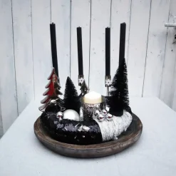 Hot Adventskranz exklusiv schwarz silber Adventskränze