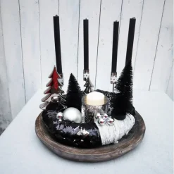 Hot Adventskranz exklusiv schwarz silber Adventskränze