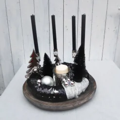 Hot Adventskranz exklusiv schwarz silber Adventskränze