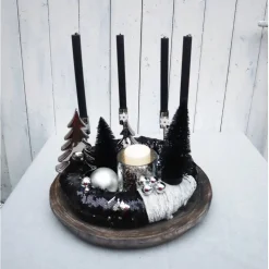 Hot Adventskranz exklusiv schwarz silber Adventskränze