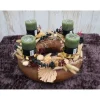 Adventskränze|DeinZuhause Adventskranz Holz Trockenblumen groß Tischkranz Weihnachten