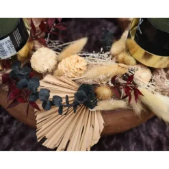 Adventskränze|DeinZuhause Adventskranz Holz Trockenblumen groß Tischkranz Weihnachten