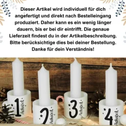 Online Adventskranz mit Kerzenhaltern auf Holztablett | Minimalistische Weihnachtsdeko mit 4 Kerzen Adventskränze