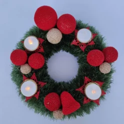 Clearance Adventskranz mit LED Teelichtern Adventskränze