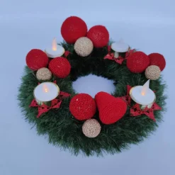 Clearance Adventskranz mit LED Teelichtern Adventskränze