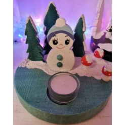 Sale Adventskranz mit Schneemann und Pilzen Kerzen & Beleuchtung