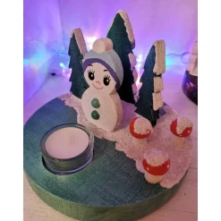 Sale Adventskranz mit Schneemann und Pilzen Kerzen & Beleuchtung