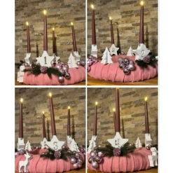 Discount Adventskranz rosa/weiß Adventskränze