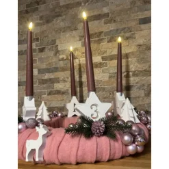 Discount Adventskranz rosa/weiß Adventskränze
