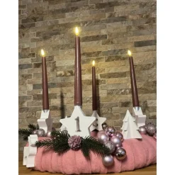 Discount Adventskranz rosa/weiß Adventskränze