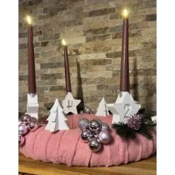 Discount Adventskranz rosa/weiß Adventskränze
