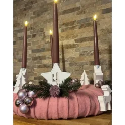 Discount Adventskranz rosa/weiß Adventskränze