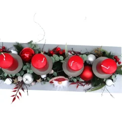 Adventskränze|DeinZuhause Adventskranz rot haltbar Adventsgesteck Tischdeko Weihnachtsdeko Wichtel