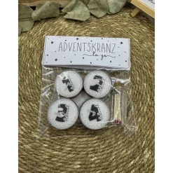 Hot Adventskranz To Go | 4 Teelichter + Streichhölzer | Weihnachten | Advent | Geschenk Adventskranz Zahlen
