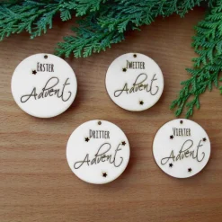 Adventskranz Zahlen|holzmeile Adventskranz-Zahlen "Vorfreude" 4er-Set aus Holz