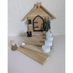 Clearance Adventstreppe aus Holz – Handgefertigte Wichteltreppe mit Laterne & LED-Option Wichtelzauber
