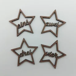 Clearance Adventszahlen 4er Satz Sterne, eins zwei drei vier, Adventskranz, Weihnachten, Dekoration, Weihnachtsdeko, Christmas Adventskranz Zahlen
