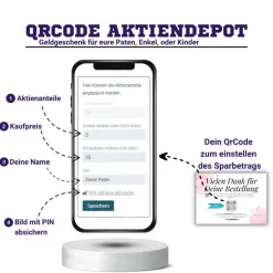 Geldgeschenke|QrCode-Galerie Aktie Etf Geldgeschenk | QrCode Aktiendepot Bild | Motiv Elefant