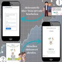 Sale Aktiengeschenk | QrCode Sparbuch | Etf Geschenkverpackung | Personalisiertes Geldgeschenk | Download | Mehrere Motive Geldgeschenke